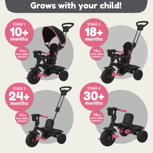 TP Zoomee 4-in-1 Deluxe Trike Pink