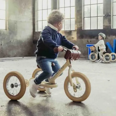 Trybike 12 Inch 2-in-1 Trike Balance Bike Cream