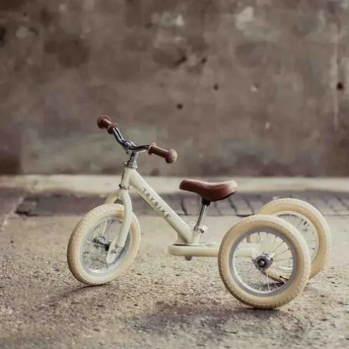 Trybike 12 Inch 2-in-1 Trike Balance Bike Cream