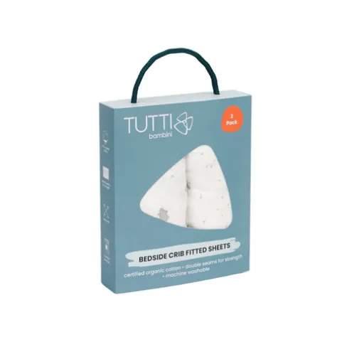Tutti Bambini Cocoon Bedside Crib Fitted Sheets 2 Pack