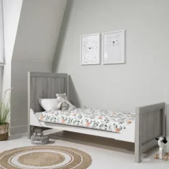 Tutti Bambini Grey Cot Bed with Chest Changer Modena