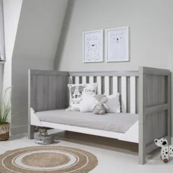 Tutti Bambini Grey Cot Bed with Chest Changer Modena