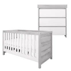 Tutti Bambini Grey Cot Bed with Chest Changer Modena