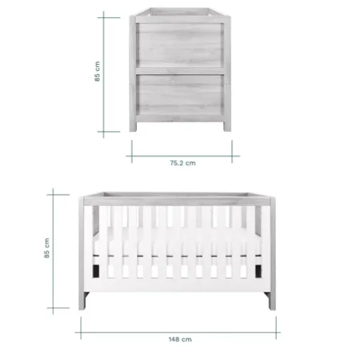 Tutti Bambini Grey 3-in-1 Cot Bed Modena