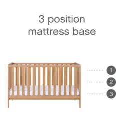 Tutti Bambini Honey Oak Cot Bed with Cot Top Changer and Mattress Malmo