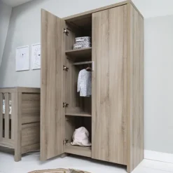 Tutti Bambini Oak Cot Bed with Chest Changer and Wardrobe Modena