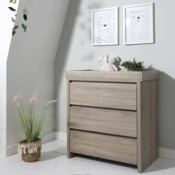 Tutti Bambini Oak Cot Bed with Chest Changer and Wardrobe Modena