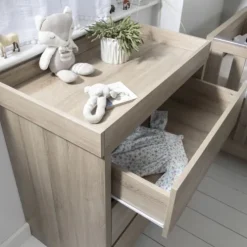 Tutti Bambini Oak Cot Bed with Chest Changer and Wardrobe Modena