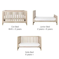 Tutti Bambini Oak 3 in 1 Cot bed Modena