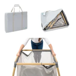 Tutti Bambini Oak Travel Cot and Nightshade CoZee Go Day and Night