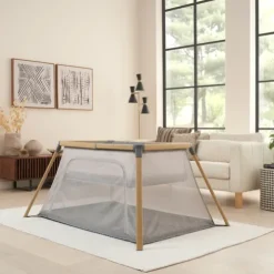 Tutti Bambini Oak Travel Cot and Nightshade CoZee Go Day and Night