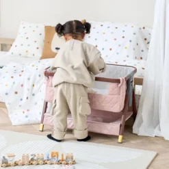Tutti Bambini Walnut Blush Toy Crib CoZee Luxe Mini Me