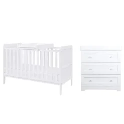 Tutti Bambini White Cot Bed with Chest Changer Rio