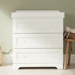 Tutti Bambini White Cot Bed with Chest of Drawers and Wardrobe Rio