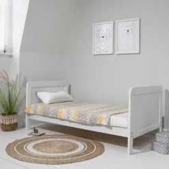 Tutti Bambini White Cot Bed with Cot Top Changer and Mattress Rio
