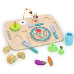 Vilac Wooden Meal Tray Busy Board Activity Toy