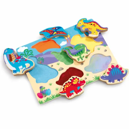 Woodlets Touch and Feel Dino 6-Piece Wooden Puzzle