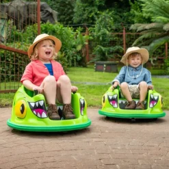 Xootz Dinosaur Bumper Car Electric Ride On Green