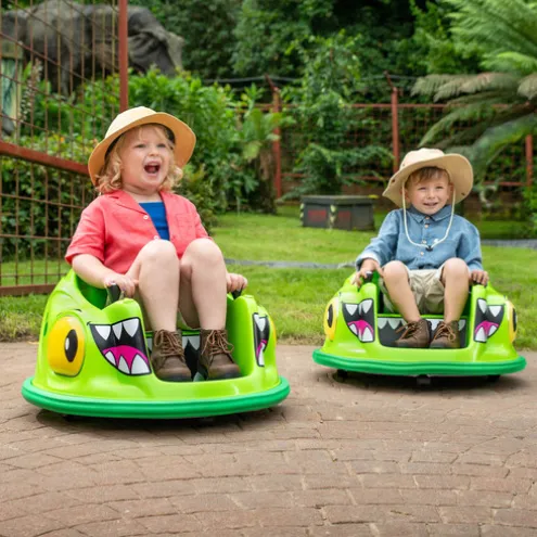 Xootz Dinosaur Bumper Car Electric Ride On Green