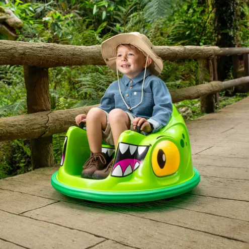 Xootz Dinosaur Bumper Car Electric Ride On Green