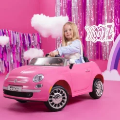 Xootz Fiat 500 Car Electric 6V Ride On Pink