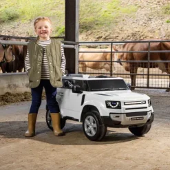 Xootz Land Rover Defender Car Electric Ride On White