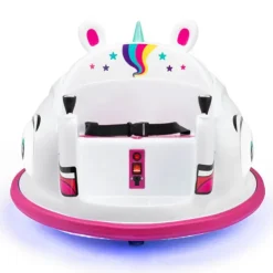 Xootz Unicorn Bumper Car Electric Ride On White