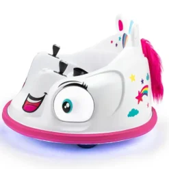 Xootz Unicorn Bumper Car Electric Ride On White