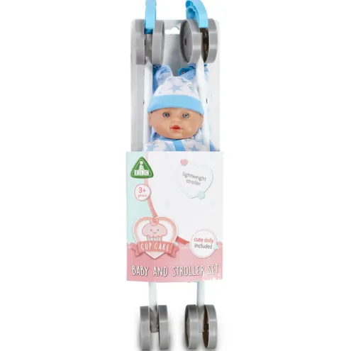 Cupcake Blue Baby Doll and Stroller