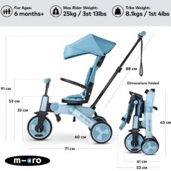 Micro 7 Stage Flexi Trike Blue