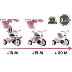 Smoby Baby Balade Plus 3-in-1 Transforming Trike Pink